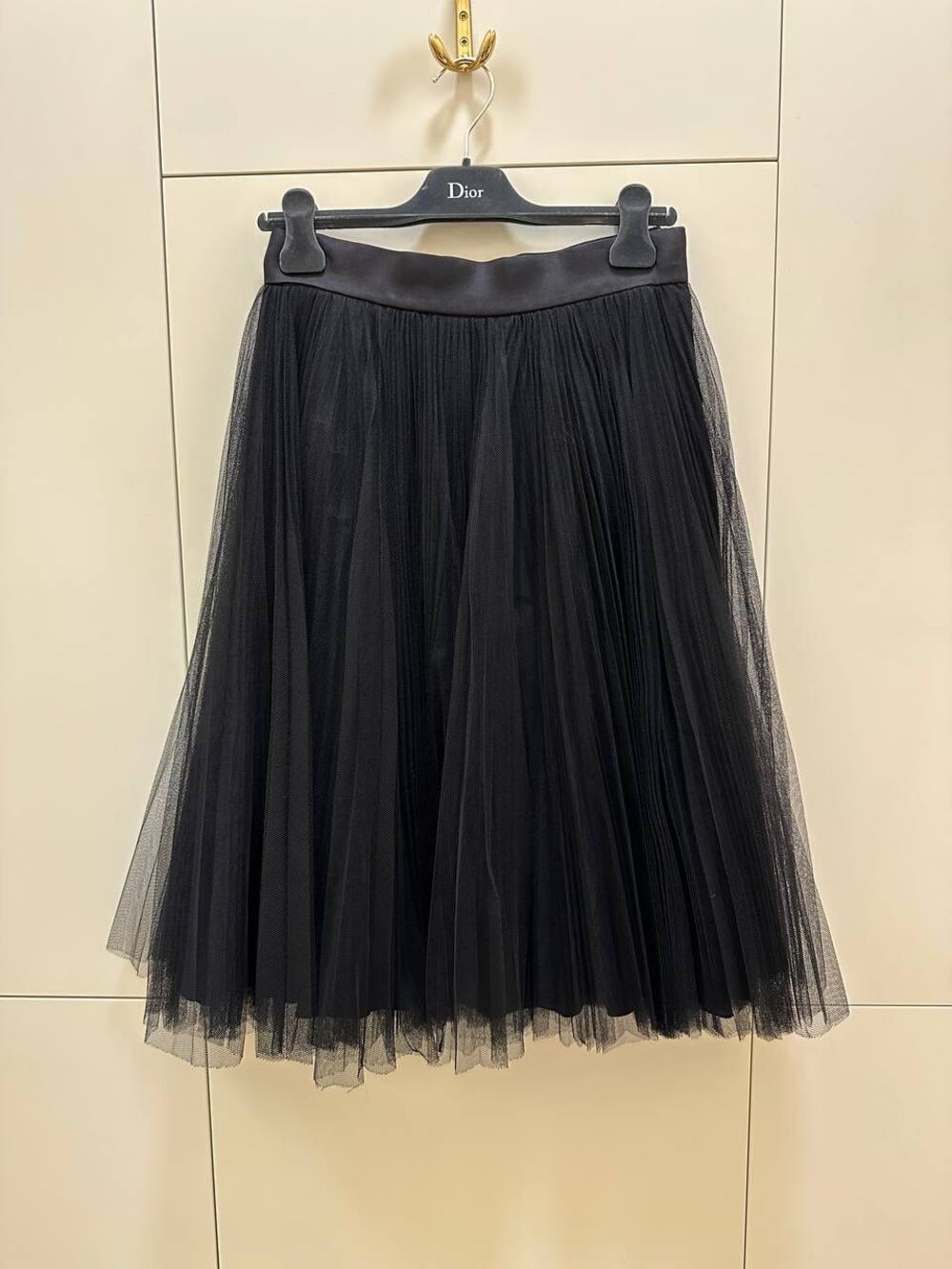 Christian Dior Black Pleated Midi Skirt Sz.38